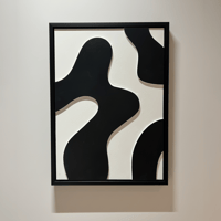 لوحة جدارية بارزة مصنوعة يدويا بتصميم عصري مع إطار...