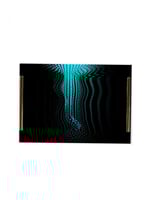 صينية تقديم مصنوعة من الأكريليك مزخرفة بتصميم داكن...