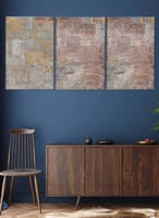 طقم لوحة تجريدية كبيرة مقسمه من 3 لوحات بتصميم رسم...