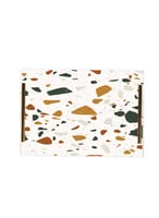 صينية تقديم مصنوعة من الأكريليك مزخرفة بتصميم ملون...