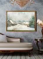 لوحة كانفاس على إطار خشبي بإطار خارجي باللون الخشب...