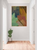 لوحة كانفاس على إطار خشبي، تصميم مزيج من الالوان،...