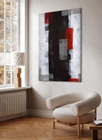 لوحة كانفاس على إطار خشبي بتصميم فن تجريدي