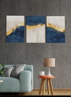 طقم من ٣ لوحات كانفاس على إطار خشبي، تصميم ملون، ل...