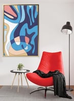 لوحة كانفاس على إطار خشبي بتصميم فن تجريدي