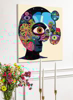 لوحة كانفاس على إطار خشبي بالفن التصوري لتصميم نمط...