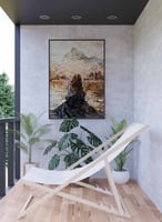 لوحة كانفاس على إطار خشبي، تصميم الفتاة على الجهة...