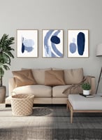 طقم من 3 لوحات كانفاس على إطار خشبي، تصميم رسم يدو...