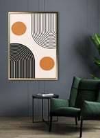 لوحة كانفاس على إطار خشبي بتصميم فن تجريدي