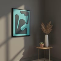 لوحة جدارية بارزة مصنوعة يدويا بتصميم عصري مع إطار...