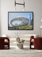 لوحة كانفاس على إطار خشبي لمتحف المستقبل في دبي با...