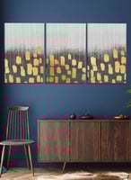 طقم من ٣ لوحات كانفاس على إطار خشبي، تصميم نمط أشك...