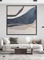 لوحة كانفاس مربع على إطار خشبي، تصميم فن تجريدي ان...