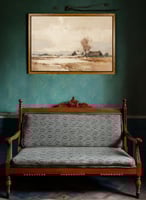 لوحة كانفاس على إطار خشبي بإطار خارجي باللون الخشب...