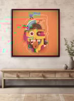 لوحة كانفاس على إطار خشبي بالفن التصوري لتصميم فن...