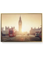 لوحة كانفاس على إطار خشبي لمنظر على جسر وستمنستر ف...