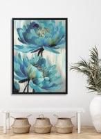 لوحة كانفاس على إطار خشبي بتصميم فن تجريدي للزهور