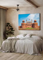 لوحة كانفاس على إطار خشبي للحصن الأحمر بمدينة دلهي...