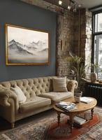 لوحة كانفاس على إطار خشبي بإطار خارجي باللون الخشب...