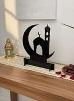 ستاند ديكور من الأكريليك بشكل هلال رمضان مع تصميم...