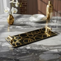 صينية تقديم من الأكريليك بتصميم مزخرف ومقابض معدني...