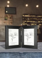 إطار صور أسود سميك مزدوج بمفصلات وخشب خلفي وحماية...