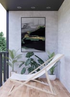 لوحة كانفاس على إطار خشبي، تصميم فن تجريدى ، للمنز...