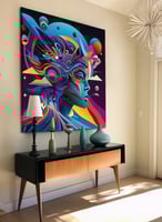 لوحة كانفاس على إطار خشبي بالفن التصوري لتصميم نمط...