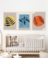 طقم من ٣ لوحات كانفاس على إطار خشبي، تصميم رسم تجر...