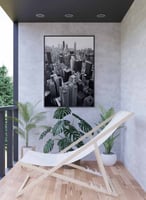 لوحة كانفاس على إطار خشبي، تصميم مشهد علوى للمدينة...