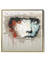 لوحة كانفاس على إطار خشبي بالفن التصوري لتصميم عيو...