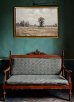 لوحة كانفاس على إطار خشبي بإطار خارجي باللون الخشب...