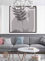 لوحة كانفاس على إطار خشبي بتصميم فن لخطوط و زهور