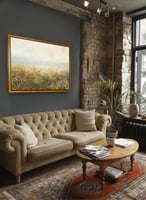 لوحة كانفاس على إطار خشبي بإطار خارجي باللون الخشب...