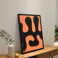 لوحة جدارية بارزة مصنوعة يدويا بتصميم عصري مع إطار...