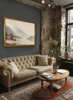 لوحة كانفاس على إطار خشبي بإطار خارجي باللون الخشب...