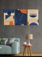 طقم من ٣ لوحات كانفاس على إطار خشبي، تصميم فن تجري...