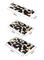 صينية تقديم مصنوعة من الأكريليك بمقابض معدنية ذهبي...