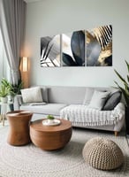 طقم من 3 لوحات كانفاس على إطار خشبي بتصميم فن تجري...