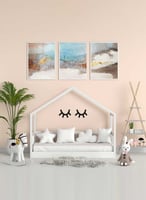 طقم من ٣ لوحات كانفاس على إطار خشبي، تصميم فن زيتي...