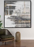 لوحة كانفاس مربع على إطار خشبي، تصميم فن تجريدي، ل...