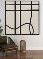 لوحة كانفاس على إطار خشبي بتصميم فن تجريدي سكندناف...