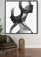 لوحة كانفاس على إطار خشبي بتصميم بورتريه لزوج من ا...