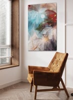 لوحة كانفاس على إطار خشبي بتصميم فن تجريدي نمط من...