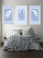 طقم من ٣ لوحات كانفاس على إطار خشبي، تصميم أوراق أ...