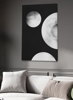 لوحة كانفاس على إطار خشبي بتصميم قمر ثلاثى