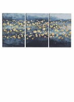 طقم من ٣ لوحات كانفاس على إطار خشبي، تصميم تجريدي...