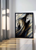 لوحة كانفاس على إطار خشبي، تصميم فن تجريدى تنافس ب...