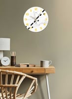 ساعة حائط مصنوعة من الأكريليك تعمل بالبطارية، بتصم...