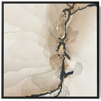 لوحة كانفاس على إطار خشبي بتصميم فن تجريدي